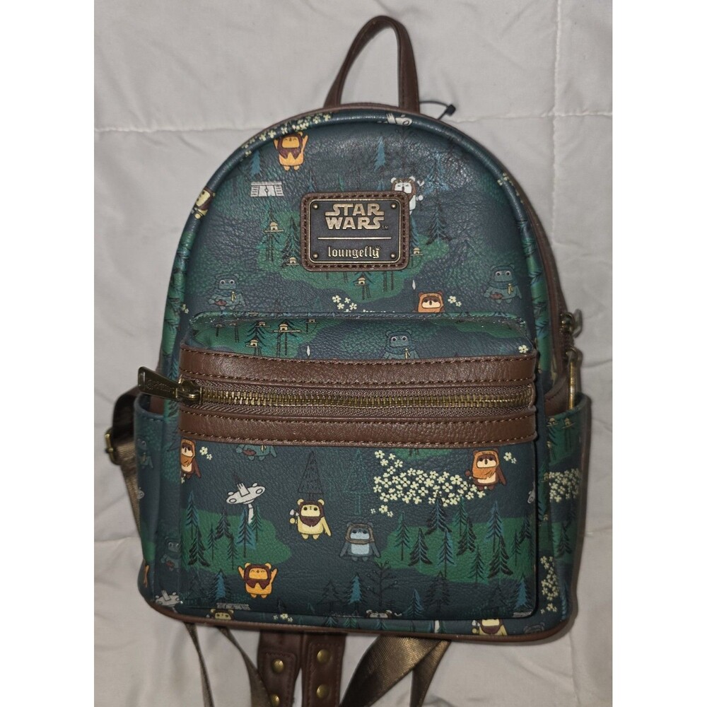 Loungefly Disney star wars ewok wicket village print mini backpack bookbag bag